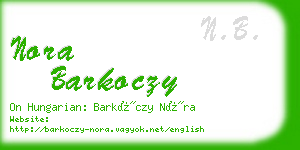 nora barkoczy business card